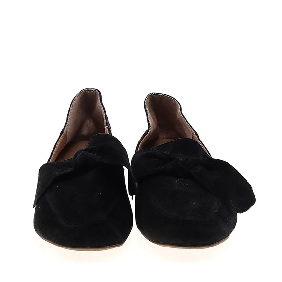 Franco Sarto Black Suede Leather Loafers Bow Detail - Picture 4 of 4